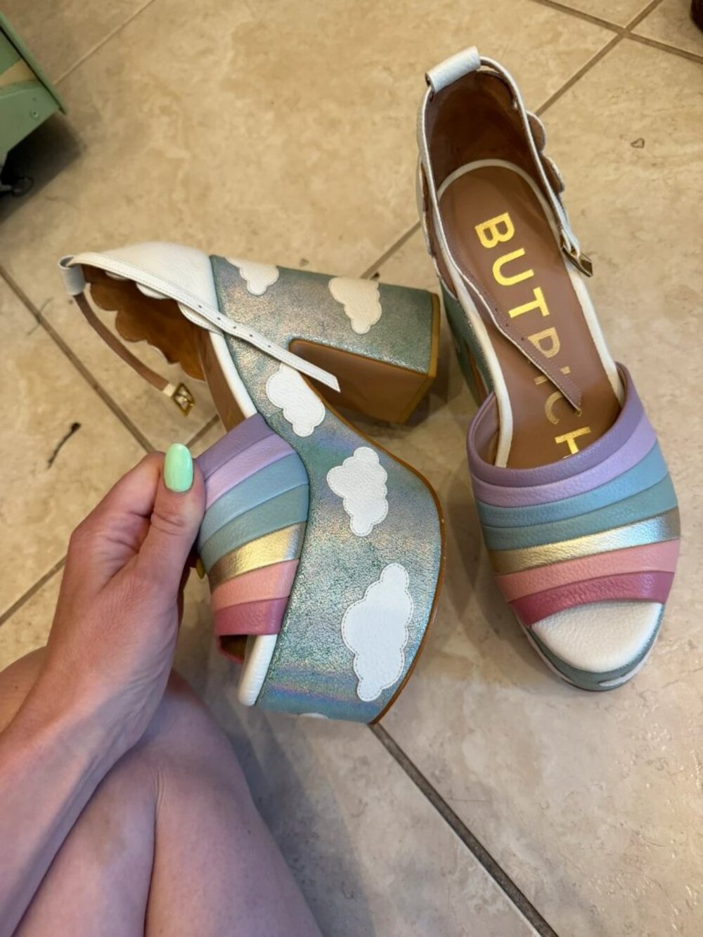 Jessica Butrich rainbow pastel cloud platforms size 39: U.S. 8 - Picture 5 of 7
